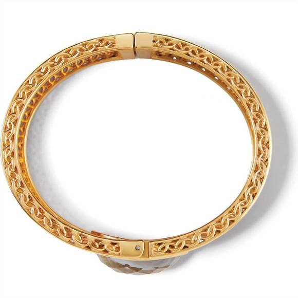 NEW BRIGHTON women's golden moon hinged bangle in gold - Picture 2 of 3